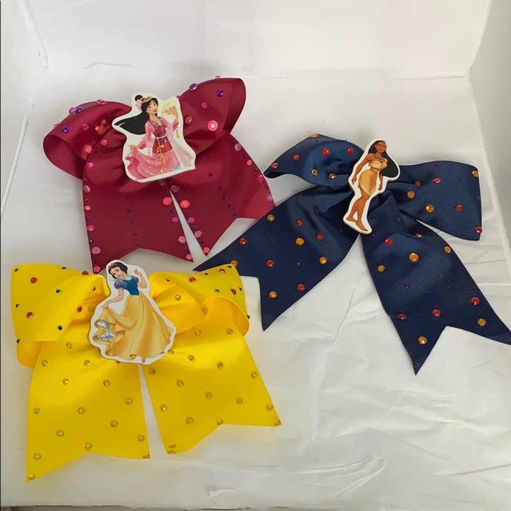 3pc Handcrafted Disney Princess Inspired Cheer Bow
